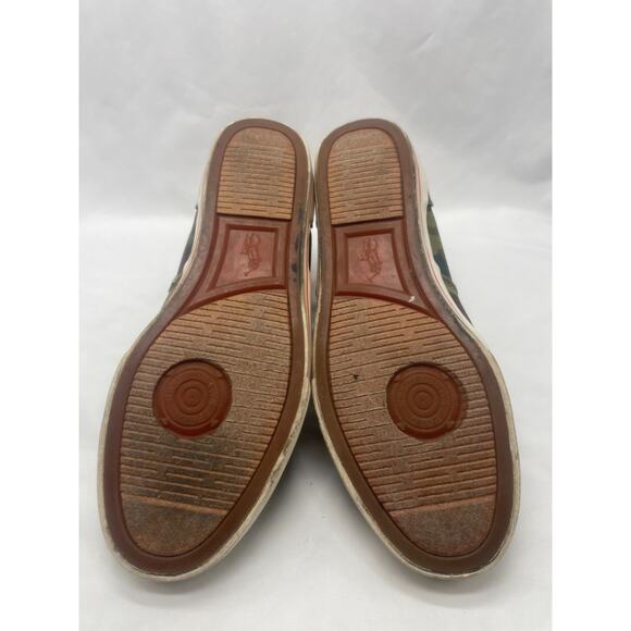 Mens Polo Ralph Lauren Vaughn Canvas Sneakers Green Camo Red Pony Size 12 D - Picture 8 of 10